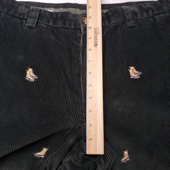 LL Bean Duck Boot Corduroy Pants Mens 34 Green Classic Fit Embroidered Winter - Picture 6 of 16